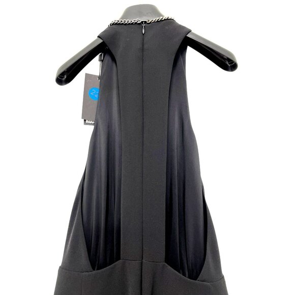 The Kooples $395 Chain Neck T Back Black Jumpsuit Sz Medium NWT - Picture 8 of 10
